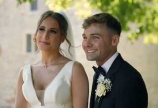Bride and groom captured by professional wedding videographer in London