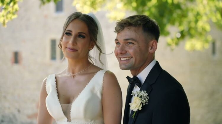 Bride and groom captured by professional wedding videographer in London