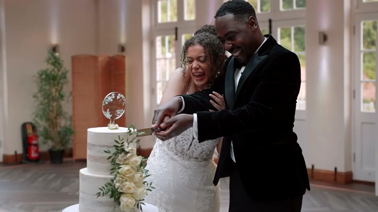 Bride and groom enjoying stress-free cinematic wedding videography